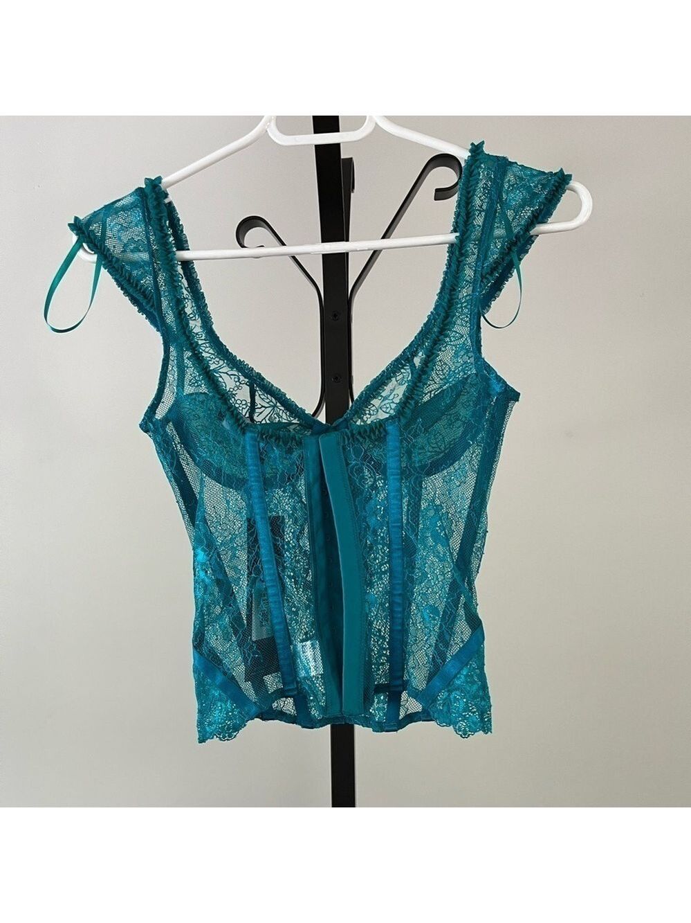 Lioness Some Like It Hot Lace Corset, Size 0 (AU 4), Colour Teal. - Picture 2 of 7